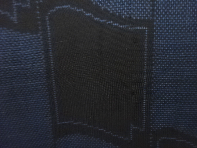 JAPANESE KIMONO / ANTIQUE KIMONO / DORO OSHIMA TSUMUGI (5 maruki) / WOVEN TILES PATTERN